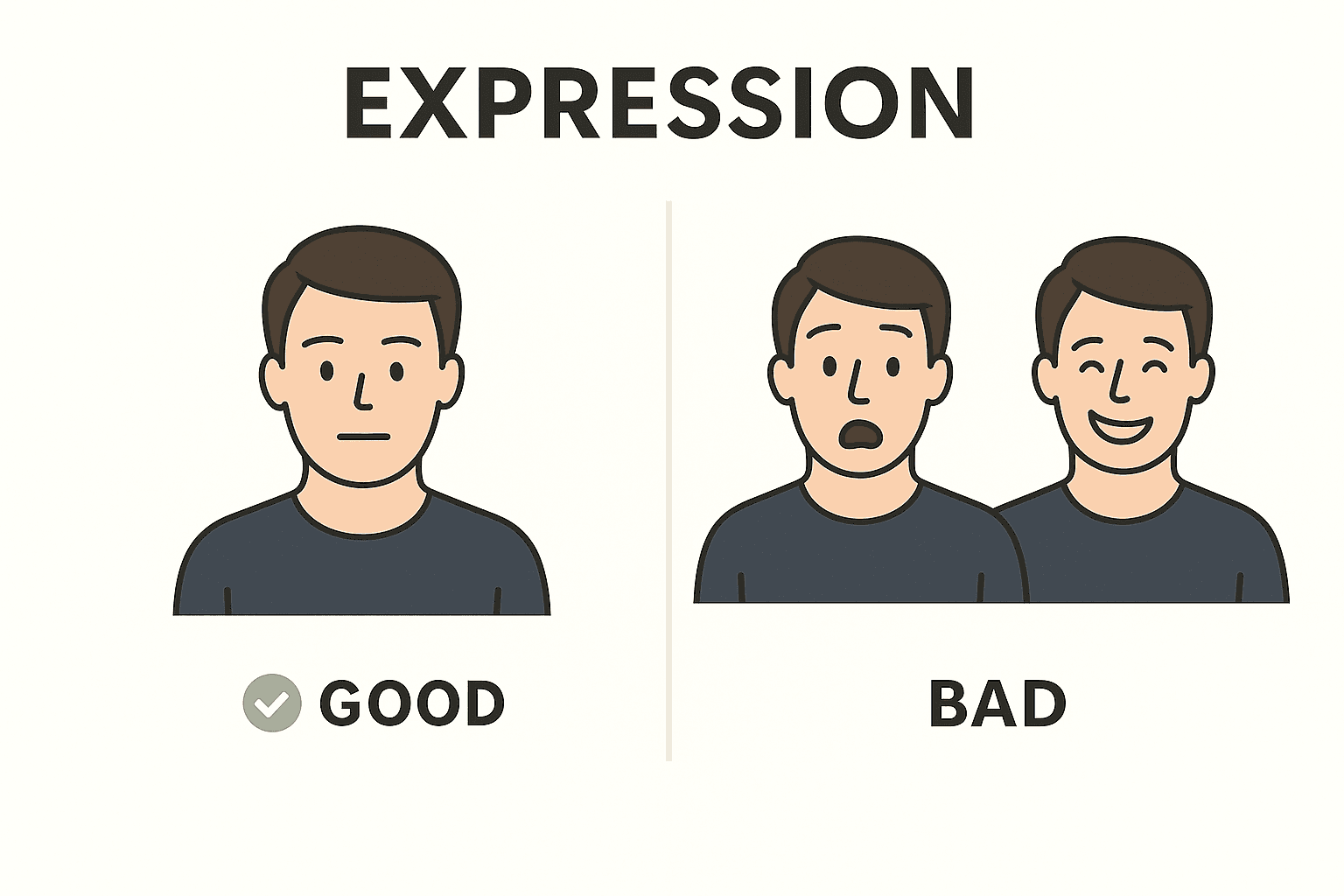 Neutral versus distorted facial expressions