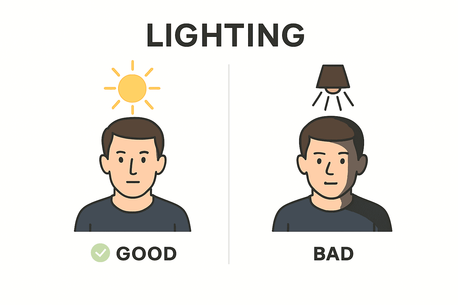 Good and bad lighting comparison