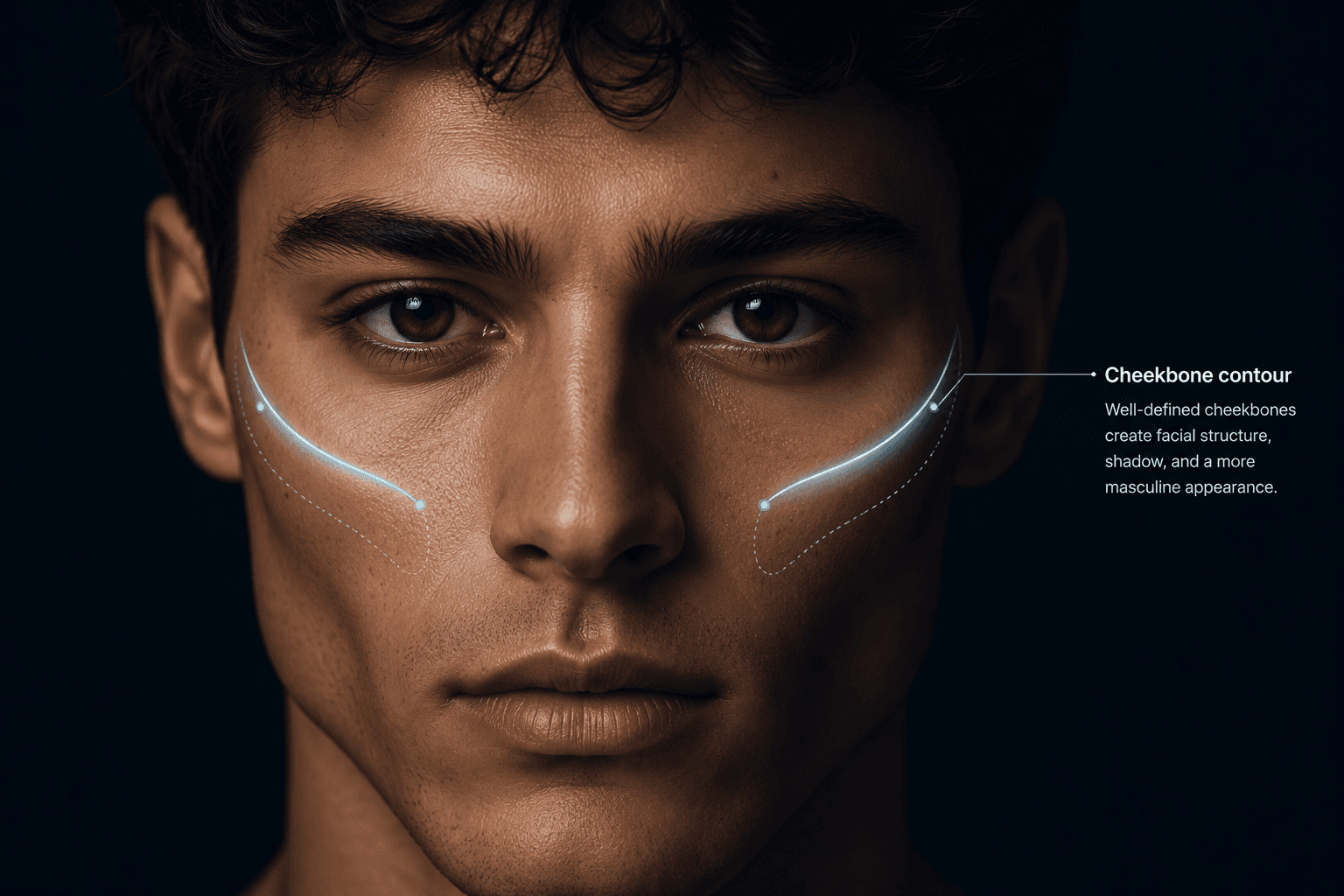 Cheekbone contour diagram