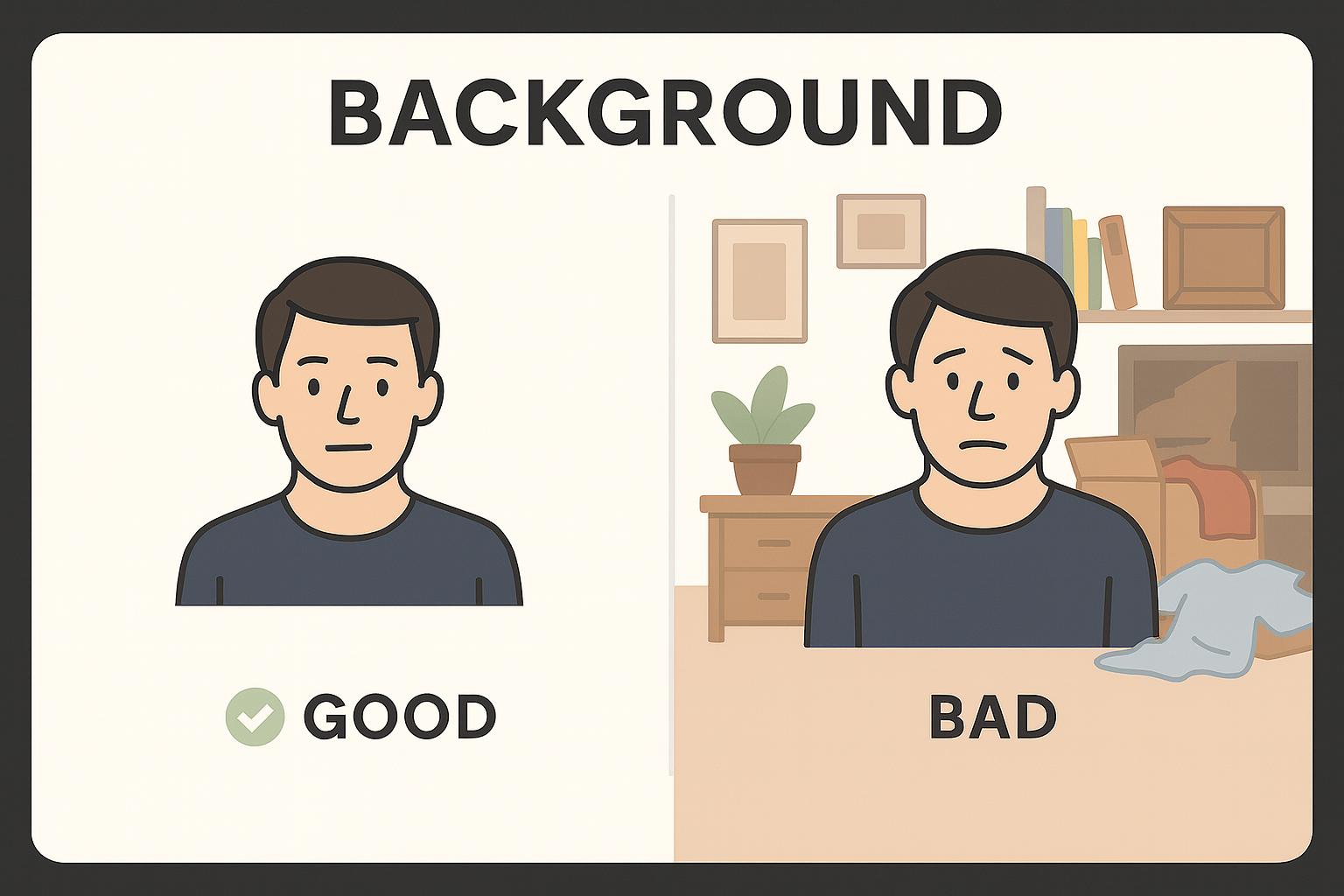 Clean versus cluttered background comparison