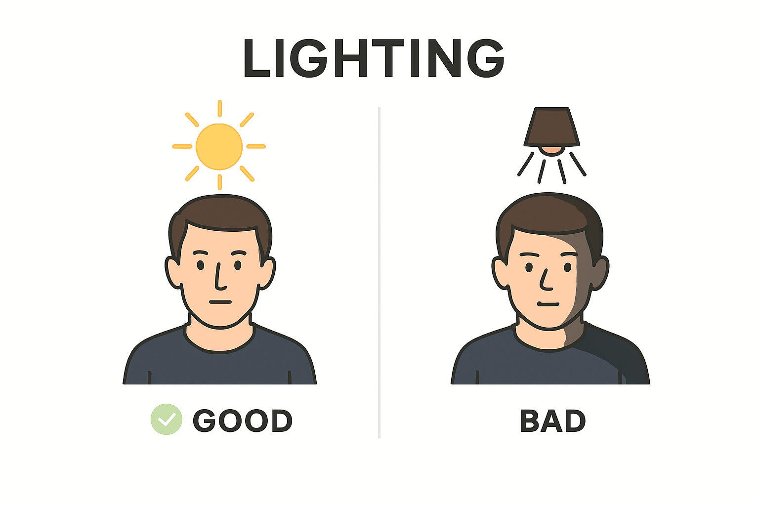 Good and bad lighting comparison