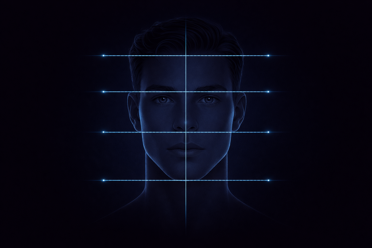 Diagram showing facial thirds divisions
