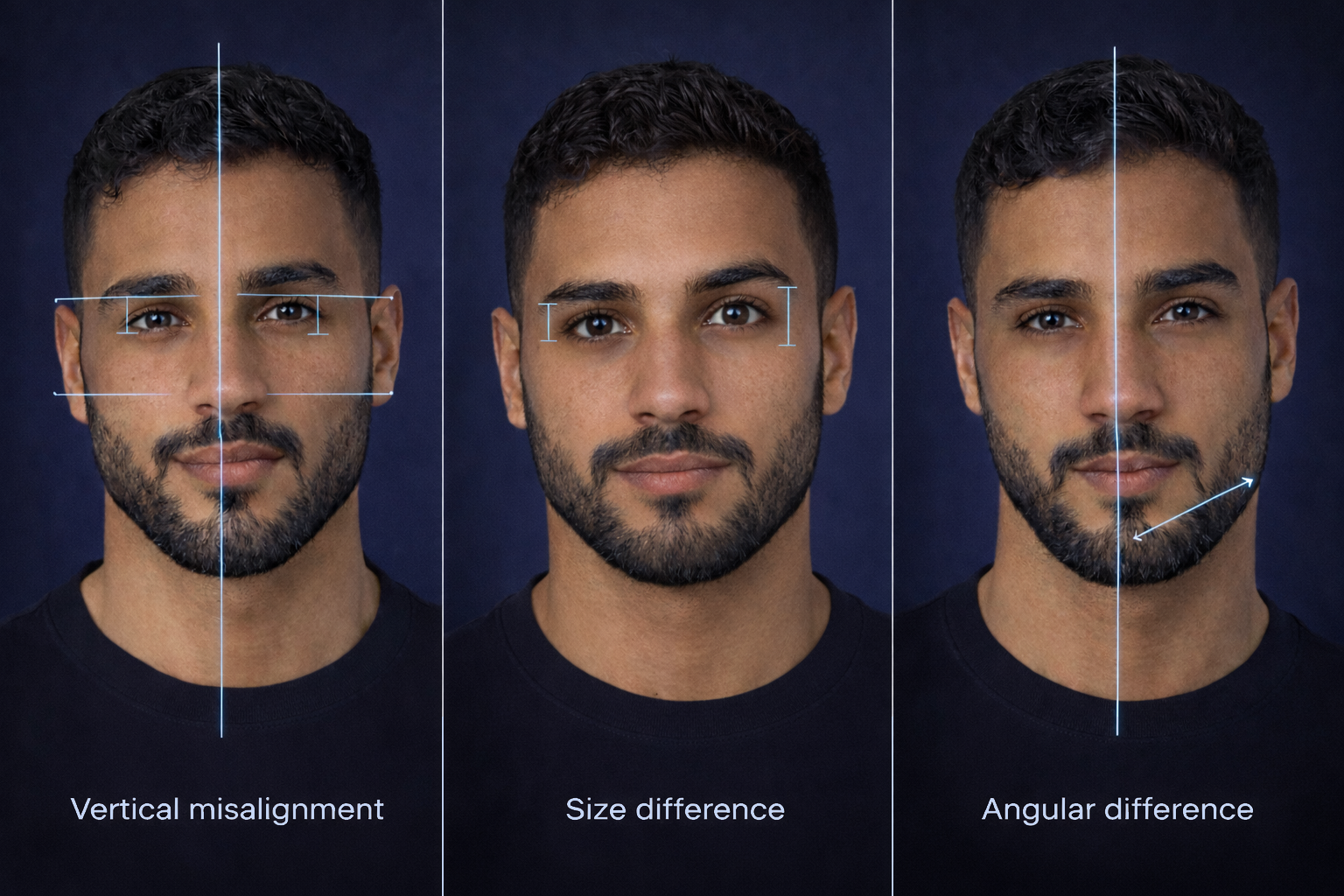 Examples of common facial asymmetries